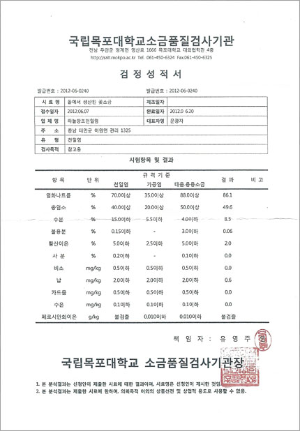 국립목포대학교고금품질검사기관